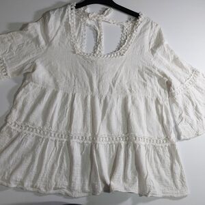 Chic White Ruffle Blouse